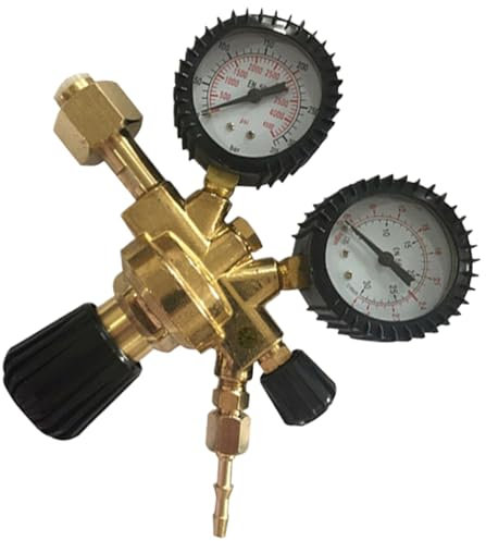 Argons-Druckregler – Schutzgas-Durchflussregler, präziser Schweißdruckmesser mit Doppelskala | Leicht ablesbares Messingmanometer für MIG-Schweißgeräte, Schutzgasflaschenregler für Hobby-Werkstätten