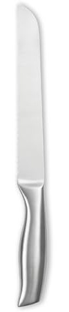 Qulinart Couteau à pain 20 cm – Couteau de cuisine dentelé en acier inoxydable 3CR14 non corrosif, avec manche creux – Idéal pour le pain, les pâtisseries – Passe au lave-vaisselle – Argent