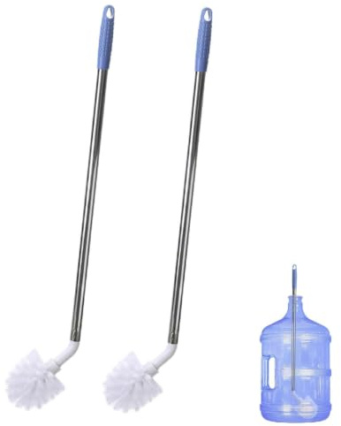 Flaschenbürste Mit Langem Griff, 2 Stück Reinigungsbürste Für Wasserkanister, Eimerbürste Mit Edelstahlgriff, Gallone Flaschenreiniger Bürste, L Förmige Bottle Brush, Für Geschirr, Gläser, Spülen