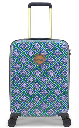 Joules Tile Diamond Collection Hardside Luggage, 4 Wheel Troller Spinner Suitcase, Small Cabin Carry On 20 x 53.5 x 37 cm