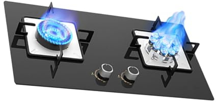 Gas Cooker,180-Degree Precision Knob Design,2 Burners Hob,5.2KW Rated Power,for Student Accommodation Caravans Balcony(LPG)