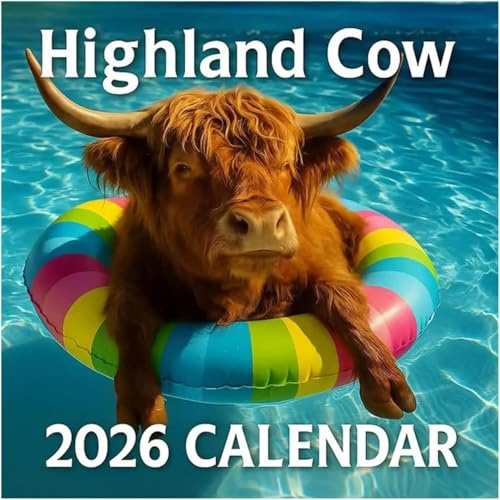 GOUHIDAMAI Highland Cow Calendar 2026 | Adorable Scottish Highland Cattle 12 Months Wall Calendar | Rustic Farmhouse Wall Art Home Decor for Organizing & Planning | Present for Animal Lovers