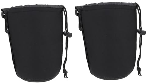 Warmhm 2 STÜCK Neopren Objektivtaschen Flexible Stoßdämpfende DSLR Lens Pouches Passend Schützend vor Feuchtigkeit Staub und Kratzern Weiches Material für Kameraobjektive