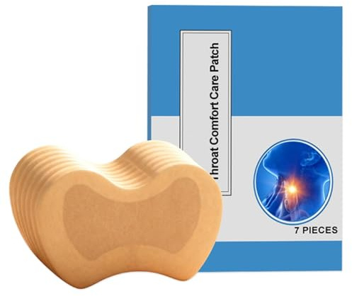 Patchs apaisants pour la gorge ergonomiques | Doux et respectueux de la peau, soulagement ciblé | 7 patchs par paquet