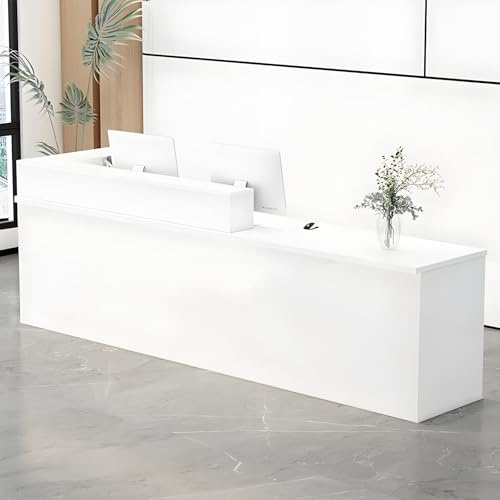 ZRBDDEF Banco Reception, Moderna Cassa Negozio, Bancone Accoglienza per Ufficio, Salone, Boutique, Negozio, Banco Cassa con Rialzo, Varie Misure e Colori