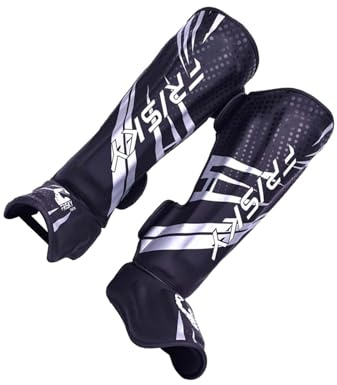 kesurpae Espinilleras de Kickboxing para Adultos, Almohadillas para el Empeine, Ideales para Sparring, Grappling y Deportes. Talla L, Color Plata y Negro, Plata Negro, l
