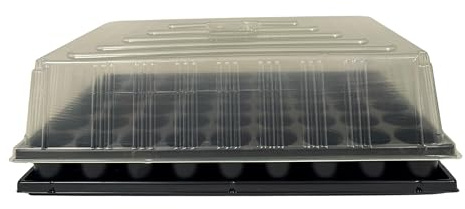 Générique Kit de Semis Chauffant Professionnel - Mini Serre de Germination Complète avec Nappe Chauffante 20W, Plaque de Culture Rigide & Couvercle. (54 alvéoles)
