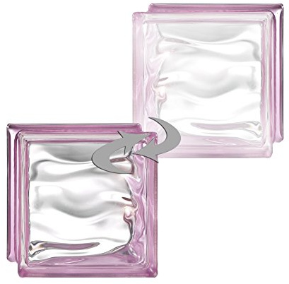 Fuchs Design 6 Stück Glassteine BM Glassteine AQUA Reflex Amethyst Glasstein einseitig satiniert 19 x 19 x 8 cm