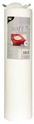 Papstar, Tischläufer, stoffähnlich, Vlies soft selection 24 m x 40 cm weiss auf Rolle, #84318