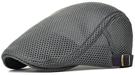 Kuyou Herren Schirmmütze Sommer Kappe Hut Schiebermütze Flatcap (Grau)