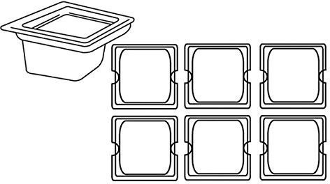 Bacinella Gastronorm 1/6-1,9 L 17,6X16,2X15 Cm Trasparente Policarbonato - 48 Unità
