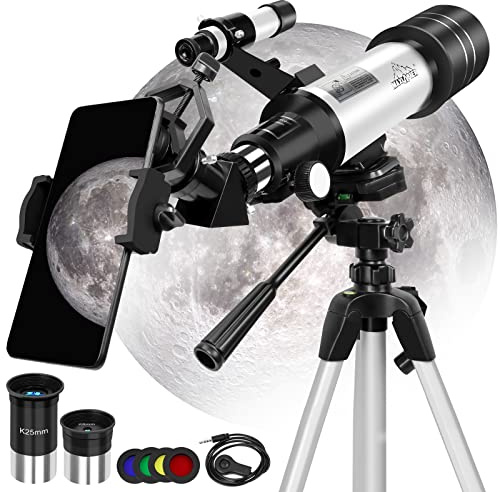 Télescope Astronomique Aux Enfants ou Débutants 400/70mm Agrandissement HD Élevé à Portable et Équipé d'un Trépied Adaptateur pour Smartphone Réfracteur Maxlapter