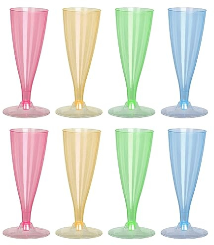 HAC24 16x Plastik Sektglas 0,13l Champagnerglas Kunststoff Wiederverwendbar Sektkelch Plastikglas