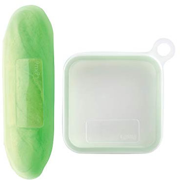 Lékué Kit Fundas para Sandwich, bocadillos, Silicona Platino Verde, Medida Estándar