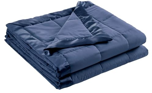 Madison Park Windom Down Alternative Blanket, Premium 3M Scotchgard Moisture Wicking Treatment, Lightweight and Soft Bed Cover For All Season, Satin Trim, Navy King
