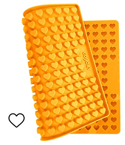 Collory Backmatte Hundekekse für MINI (1,5cm) HERZ FORM Leckerlis, Silikon Backform, Pralinenform, Schokoladenform, Hitzebeständig, Lebensmittelecht & Bpa-frei