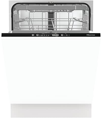 Hisense HV661C60 - Lavavajillas Integración, Capacidad para 16 Servicios, 3 Bandeja, 60 cm, 5 Programas, Filtro Autolimpiable, Contador Digital con Programa Ecológico, Silencioso