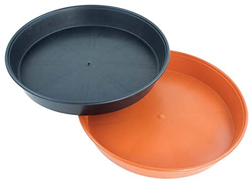 Easy Shopping Plant Saucer Small Large Plastic Plant Pot Saucers Trays Indoor Outdoor Water Tray Base Black/Terracotta (Terrcotta, 40CM)