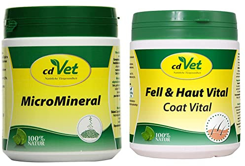 cdVet MicroMineral Hund & Katze 500g - Nahrungsergänzung für Haustiere mit Mineralstoffen und Spurenelementen & cdVet Naturprodukte Fell & Haut Vital Hund & Katze 400 g - Ergänzungsfuttermittel