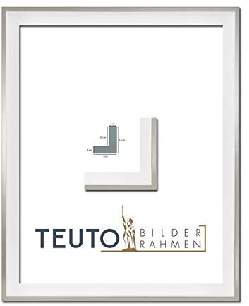 TEUTO BILDERRAHMEN Leinwandrahmen Jana Weiß/Silber 50 x 60 cm Leerrahmen für Leinwand Schattenfuge