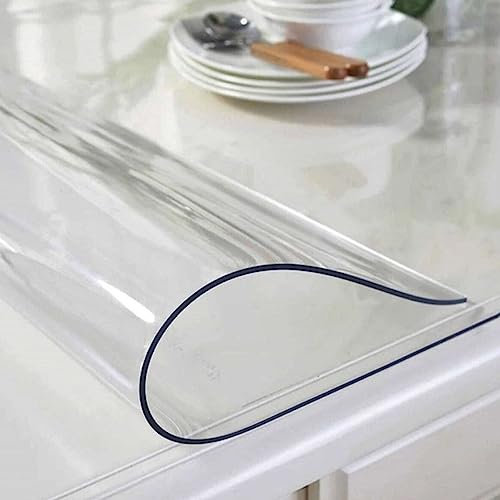 Artwelt Tischdecke Transparent Tischfolie 2.0mm Glasklar Folie Tischschutz Wasserdicht Abwaschbar Polyvinylchloride Folie Wunschmaß Fettdicht Tischschutzfolie (140cm X 90cm)