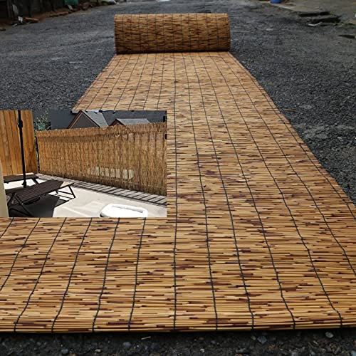 Bambusrollo Schilf Sichtschutz Zaun,Wetterfest Sonnenschutz Gartendeko Bambus Rollo,Natürliches Schilfrollo,Weidenzaunmatte Beschattung Gartensichtschutz,für Dach Terrasse Balkon Dachfenster ( Color :