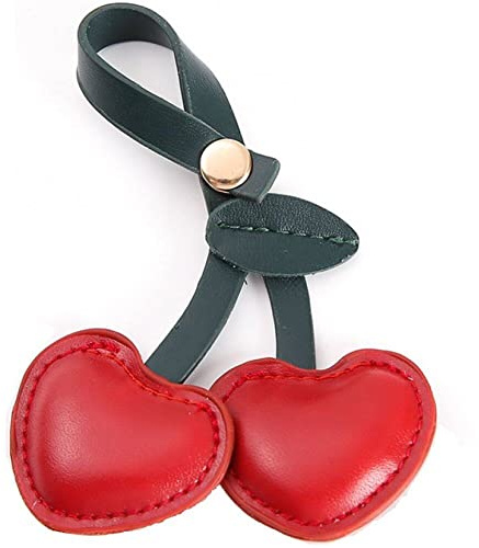 Vepoty Leder-Frucht-Schlüsselanhänger, süßer Kirsch-Taschenanhänger, tragbarer Auto-Schlüsselanhänger, Kleiner Schlüsselanhänger, Schlüsselanhänger, Zubehör