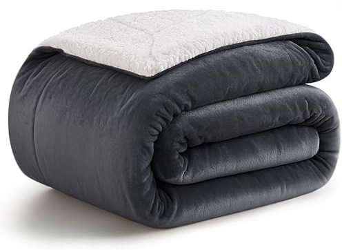 KANKAEU Manta Sofa 160x200 cm, 550 gsm Extremadamente Suave y Gruesa, Manta de Invierno para Cama y Sofá, Polar y Sherpa Reversible, Lavable a Máquina