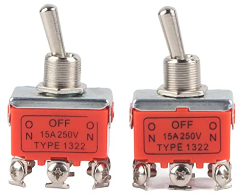 2 Stück DC-Motorschalter CW-Vorwärts-Rückwärts-Schalter 24 V, Vorwärts-Rückwärts-Elektroschalter CCW-Motor 6-poliger Kippschalter 250 V 15 A, Hochtemperatur-Kippschalter