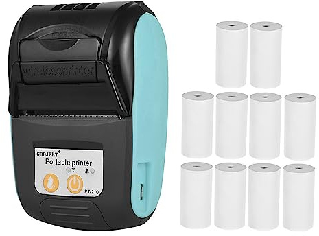 Sunydog Thermodrucker Belegdrucker BT 58mm mit 10 Papierrollen, Blau