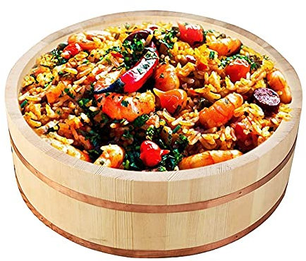 KARFRI Sushi-Reis-Rührschüssel, koreanischer Rührreis-Eimer, Küchenzubehör aus Holz für das Heimrestaurant, 48 x 12 cm (52 x 14 cm)