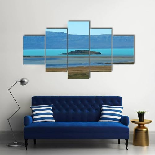 RAPSANI Cuadro en Lienzo Lago Azul Turquesa En Argentino 150x80cm-XXL Impresión Material Tejido no Tejido Artística Imagen Gráfica Decoracion de Pared-5 Piezas-Listo para Colgar