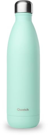 Qwetch - Pastel Grün 1L Isotherm Bottle - Nomade Inox Bottle - 24h Kalt und 12h Warm - Wasserdicht, BPA-frei & wiederverwendbar