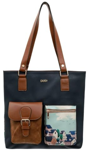 DOGO Vegane Damen Umhängetaschen -Handgefertigt Schultertaschen und Handtasche Multi Pocket Bag