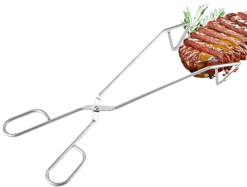 Grillzange Bratwurstzange 24/30cm Grillzange Aus Edelstahl Leichte Küchenzange Zum Grillen Multifunktionale Küchen-Lebensmittelzange Küchenzange Für Camping-Kochzubehör