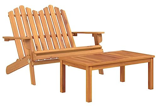 KTHLBRH 2-TLG. Garten-Lounge-Set Adirondack Massivholz Akazie Terrassenmöbel-Sets Outdoor-Möbel-Sets Gartenmöbel-Sets für Gärten, Terrassen und Balkone