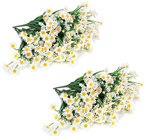 Janasiba 12 Bündel Künstliche Gänse Im Freien Gefälschte Blumen UV Beständige SträUcher