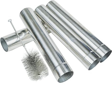SHYLAC Kit Tubi per Canna fumaria in Acciaio Inossidabile, Canna fumaria per Stufa con Spazzola per Stufa a Legna, Diametro 2,36” (6 cm) per Stufa a Legna, Camino, Stufa per Tenda da Campeggio