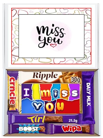 I Miss You Chocolate Hamper Sweet Box | For Her - Him | Miss You Present for Friends, Letterbox Friendly, Chocolates Sweet Box