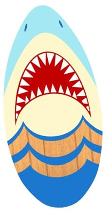 kowaku Skimboard Kleines Surfbrett Skimboarding Surfbrett Holz Skim Board für Männer Frauen Universal Teenager Anfänger Erwachsene, Haigesicht