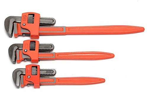 Juego de llaves de tubo resistentes de 35,5 cm, 45,7 cm, 61 cm, llave inglesa ajustable con agarre suave, kit de 3 piezas