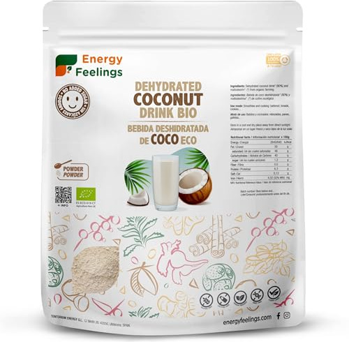 Energy Feelings Bevanda Avena Istantanea Bio per preparare Latte di Avena. Senza Glutine, Senza Zucchero Aggiunto, Vegano. Instant Oats Energizzante 1Kg