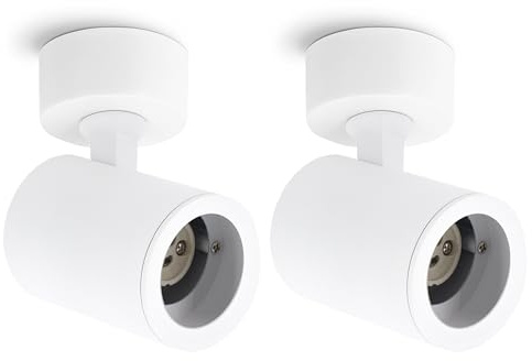 linovum TENJO Deckenspot 2er Set weiß rund schwenkbar für GU10 | Zwei schwenk- & drehbare Spots weiß - für Decke & Wand, ideal als Leselampe am Bett, für GU10 (ohne Leuchtmittel)