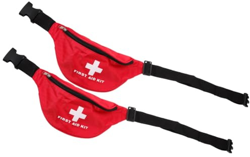 Abaodam 2 Sätze Erste -hilfe -tasche Aufbewahrungstasche Für Gehhilfen Leere Arzttasche Tragbare Medizin -aufbewahrungsbeutel Medizin Taschen Notfalltasche Nylontuch Rot 2 Stück * 2