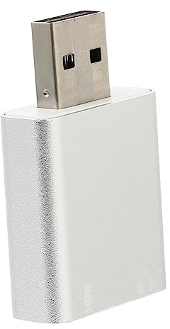 VILLCASE USB External Audio Adapter Aluminum USB Sound Card with Headphone Microphone Lightweight Durable for Laptops
