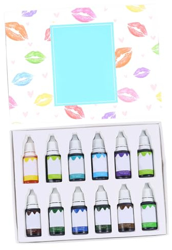 Mobestech 12pcs Lip Gloss Liquid Pigment Set -based Lipstick Colorant Green Cool Tones Cosmetic Pigment Supplies for Diy Makeup and Professional Use