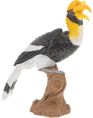Lebensechte Hornvogel Modellfigur aus Kunststoff für Garten und Zuhause | Feine Verarbeitung, Leicht und Widerstandsfähig, Realistische Formgebung, 1 Stück