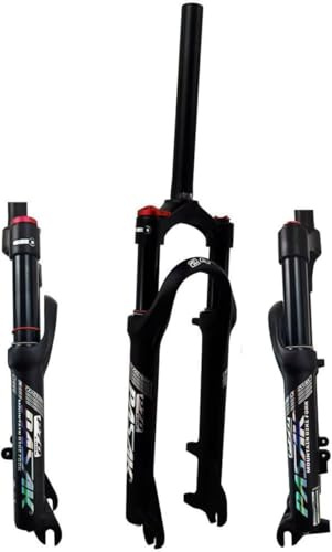 CUCKQUIC 20/24 Fahrrad-Luft-Öl-Federgabel MTB Mountainbike Vorderradgabel 80 mm Federweg Nabe 100 mm 9 mm Schnellspanner 1 1/8 Zoll gerades Rohr Schulterlinie Lock A,20in