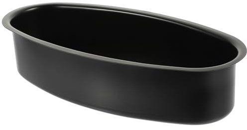 FIXOSHEE Molde Ovalado para Pasteles de Acero al Carbono, Antiadherente, Tamaño Mediano, Color Negro, Lavable y Multifunción para Horno, Adecuado para Tartas de Queso, Repostería y Uso