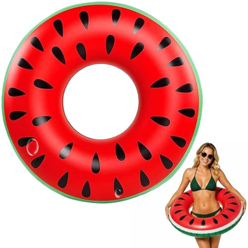 Schwimmring Erwachsene, Pool Zubehör, 75CM/29.52INCH Großer Schwimmreifen Wassermelone Schwimmring, Schwimmreifen Erwachsene für sommerliche Outdoor Strand, Wassersport und Poolparty Ausrüstung